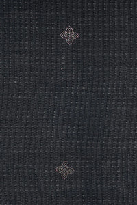 Silver Diamond Work Black Stole For Abaya