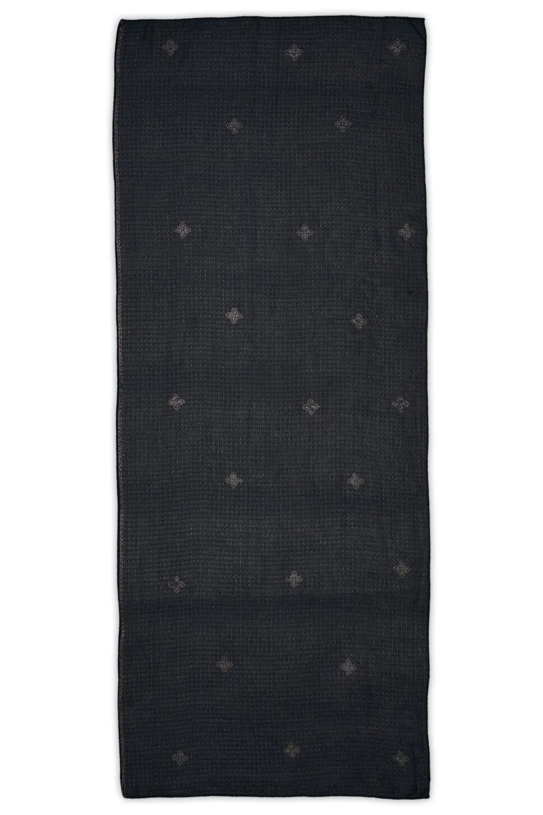 Silver Diamond Work Black Stole For Abaya