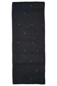 Silver Diamond Work Black Stole For Abaya