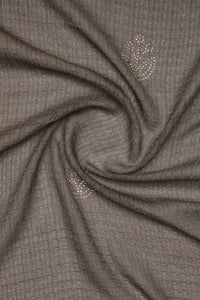 Silver Diamond Work Gray Stole For Abaya