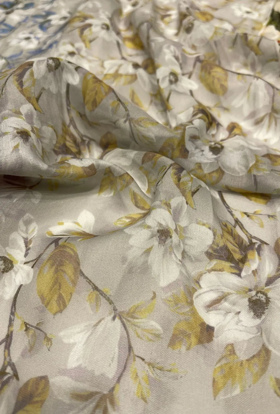 Sketchy Botanical Branch Printed London Cotton Thobe Fabric
