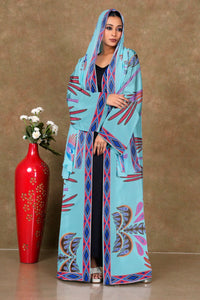 Chiffon Shrug Set with Tribal Motif Print and Diamond Trim GAJIWALA EXPORT
