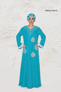Sky Blue Dubai Moroccan Arabic Traditonal Party Thobe Kaftan