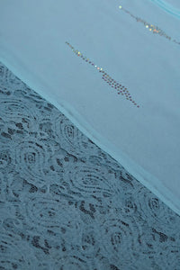 Skyblue Net Design Stole For Abaya