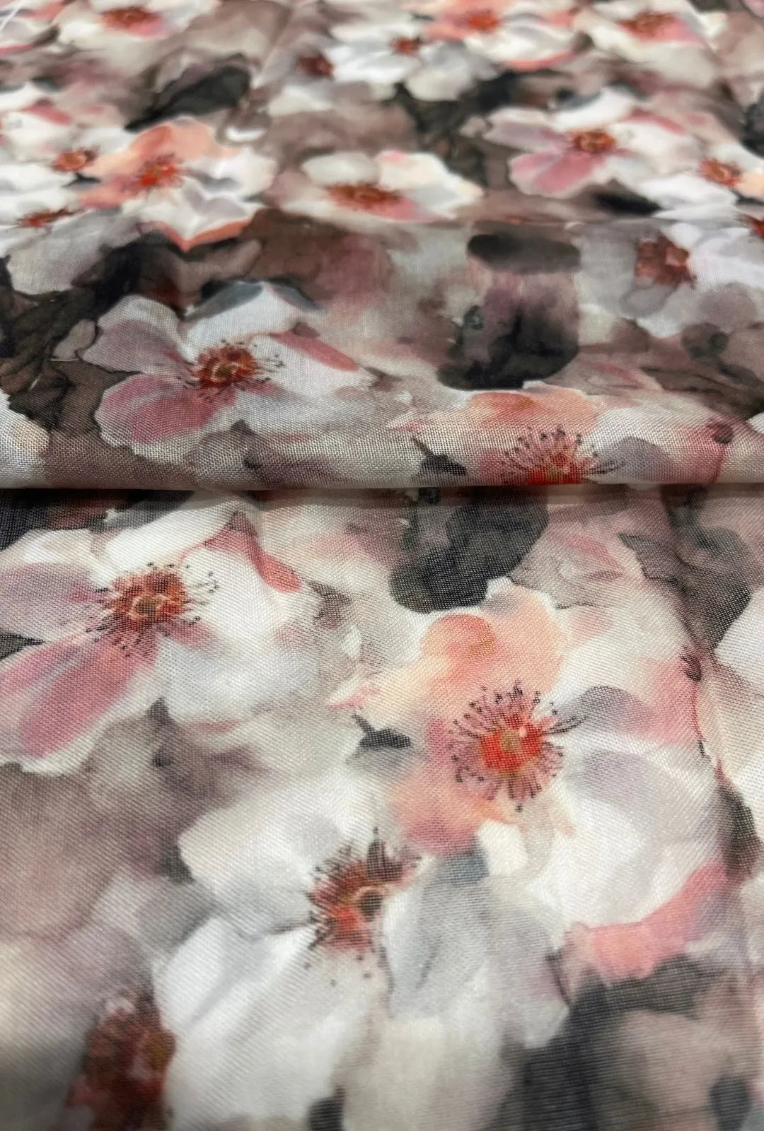 Smoky Watercolor Floral Printed London Cotton Kimono Cape