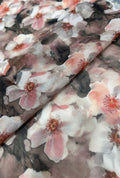 Smoky Watercolor Floral Printed London Cotton Kimono Cape