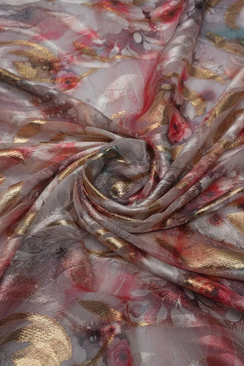 Smooth, rich texture with a lustrous foil finish fabric