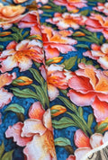 Snow Cotton Fabric with Artistic Digital Print Patterns