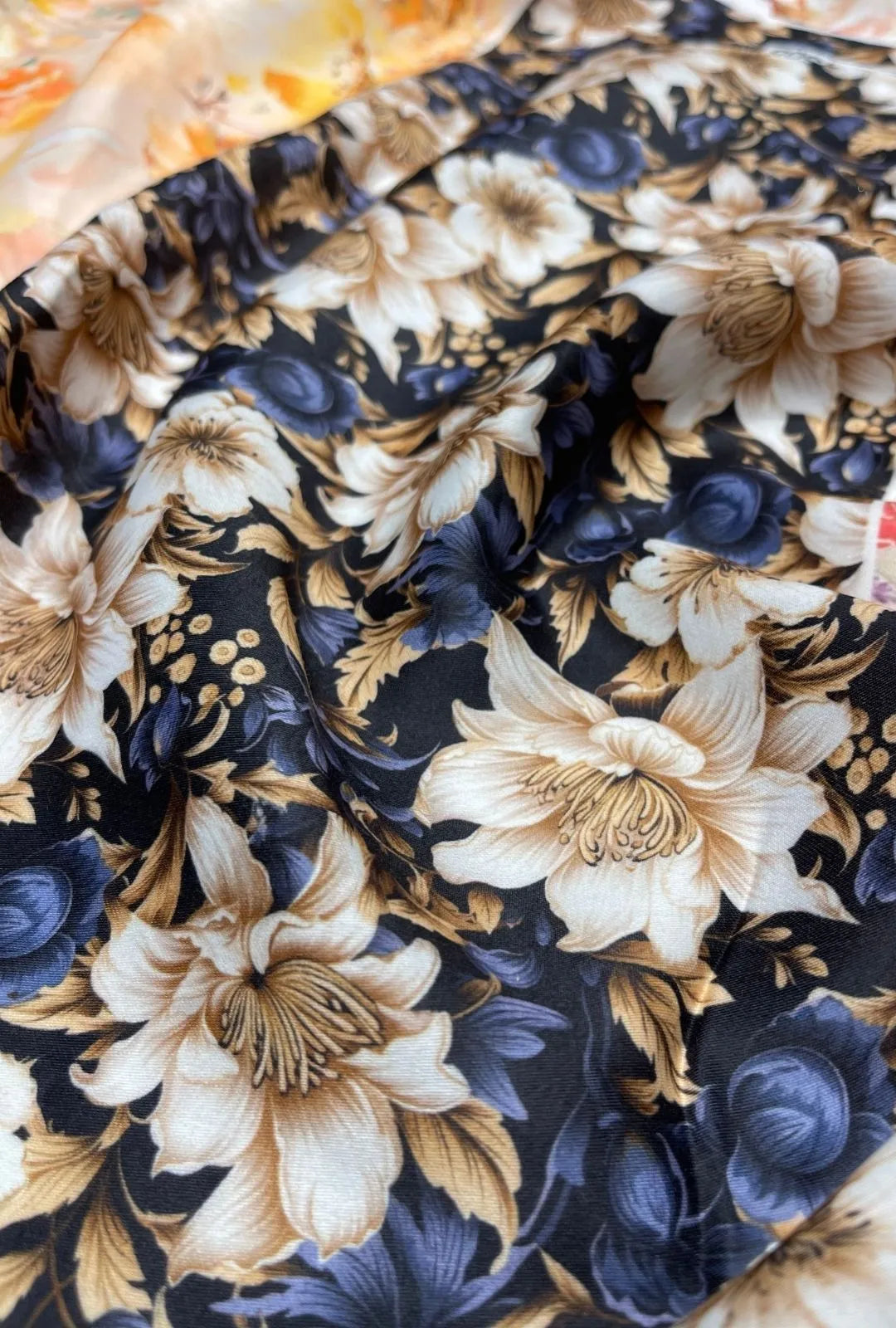 Snow Cotton Fabric with Digital Prints for Abaya Designs
