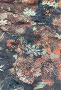 Snowflake Metallic Foil Embroidered NC Satin Premium Textile