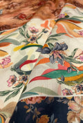 Soft Finish Snow Cotton Fabric with Digital Print Detailing