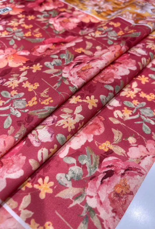 Soft Texture Digital Printed Snow Cotton Fabric for Clothing