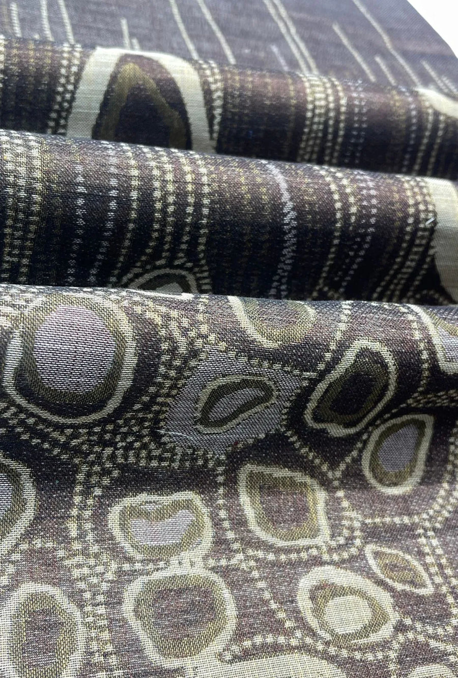 Sophisticated Abstract Patterned Woven Linen Jacquard Fabric