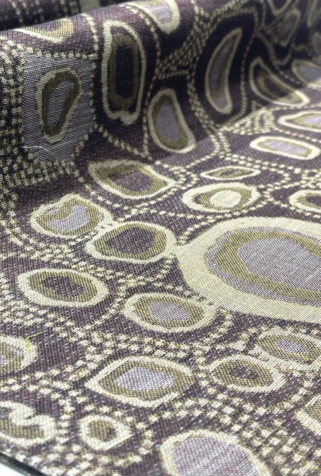 Sophisticated Abstract Patterned Woven Linen Jacquard Fabric