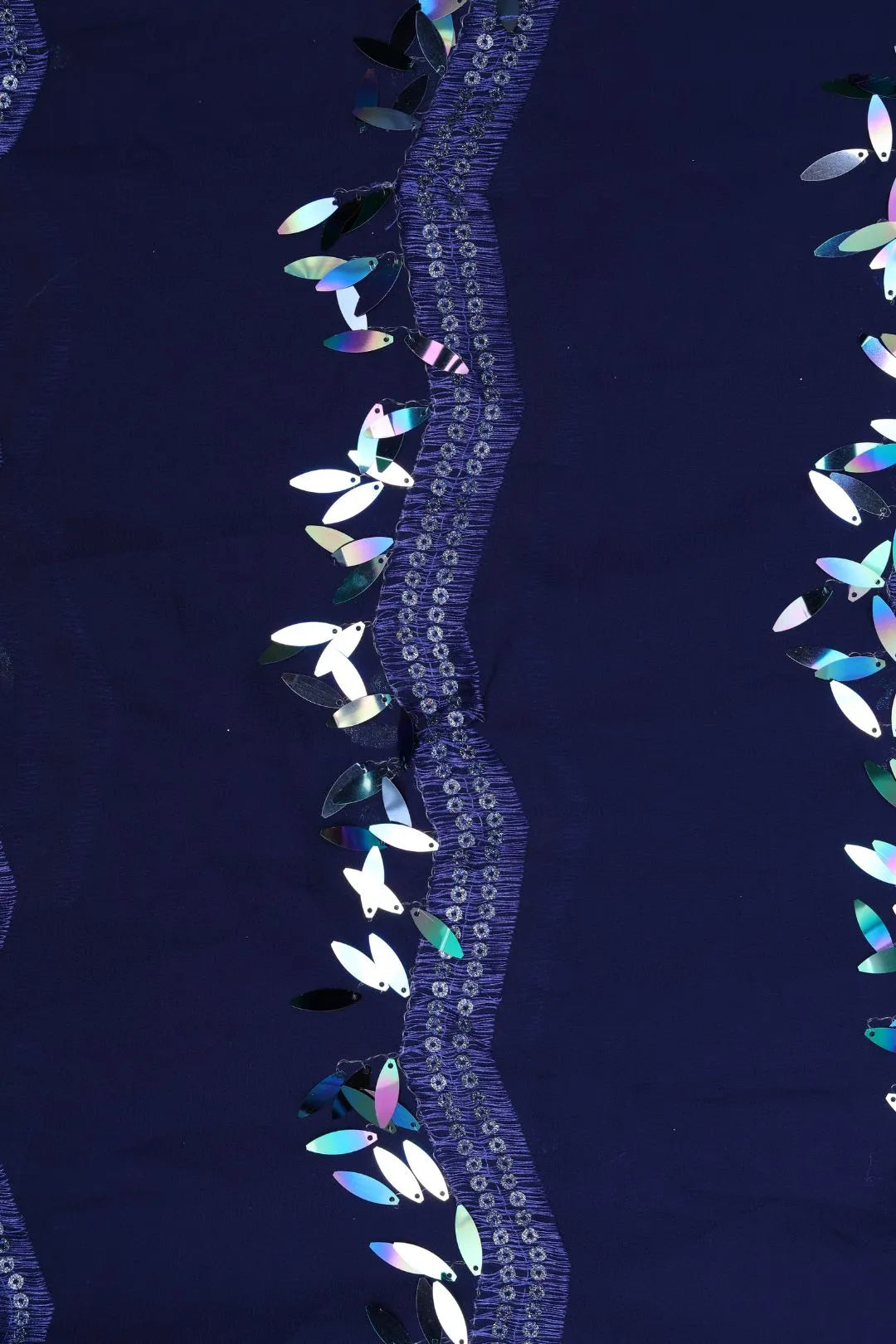 Sparkling Hanging Sequins Embellished Fabric