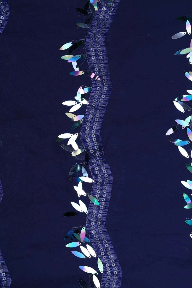 Sparkling Hanging Sequins Embellished Fabric