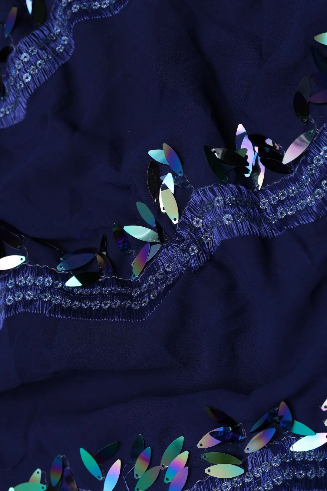 Sparkling Hanging Sequins Embellished Fabric