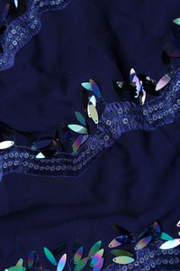 Sparkling Hanging Sequins Embellished Fabric