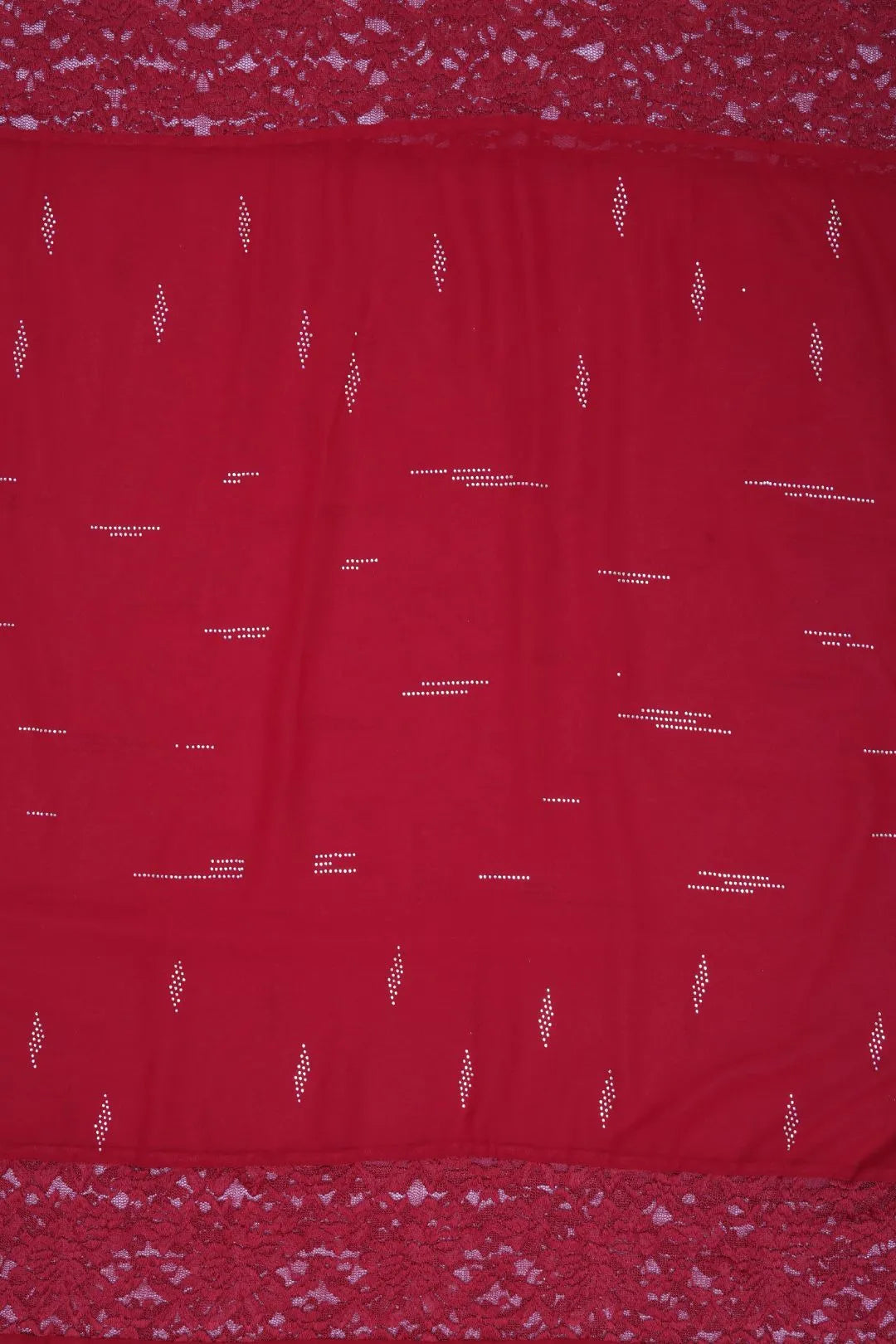 Red Stone Work Stole For Abaya