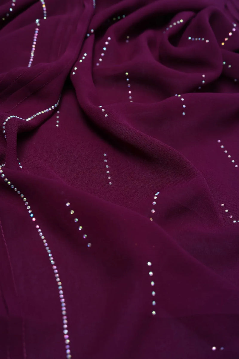 Stone Work Bordred Stole For Abaya