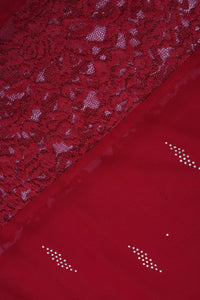 Red Stone Work Stole For Abaya