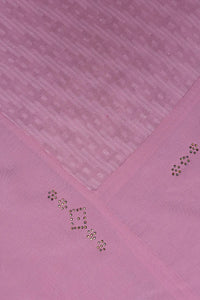 Stonework Border Pink Stole For Abaya