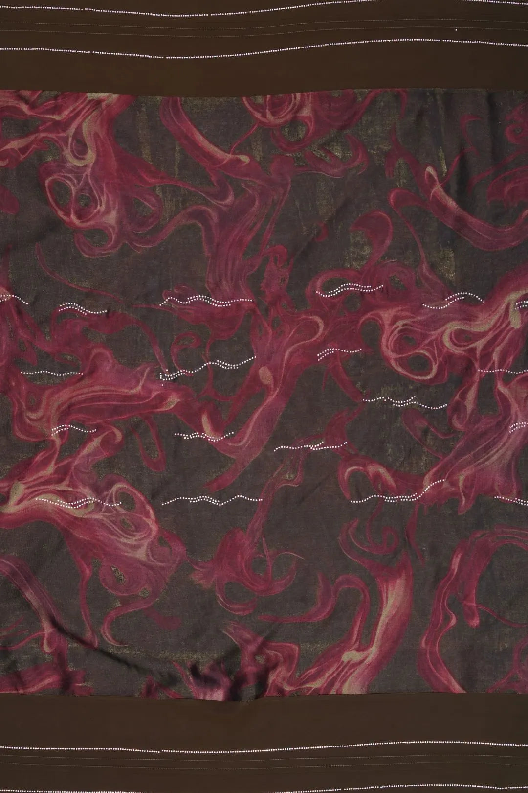 Stonework Wine Stole For Abaya