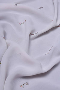 Stonework White Stole For Abaya