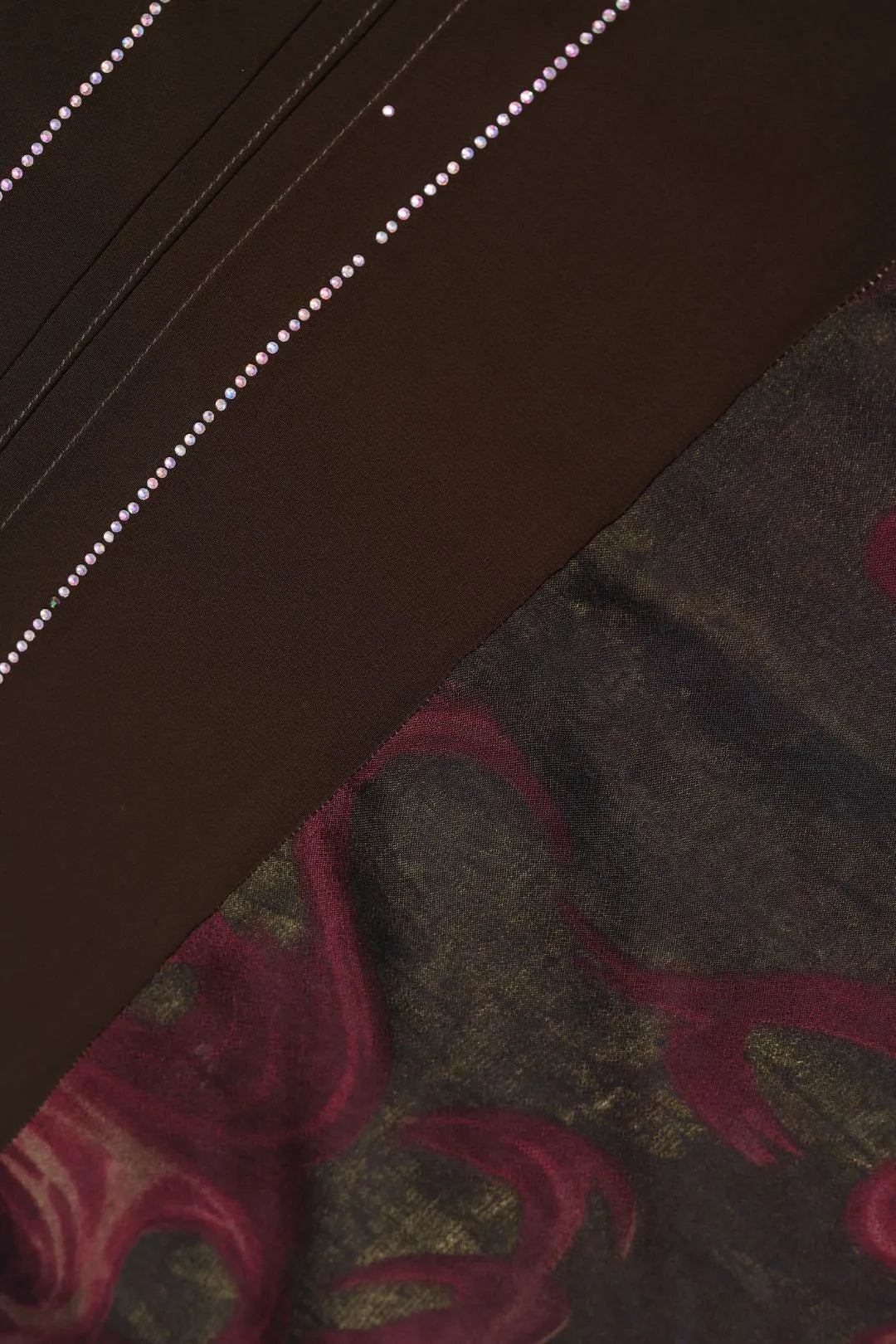 Stonework Wine Stole For Abaya