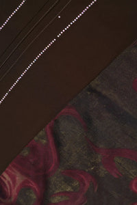 Stonework Wine Stole For Abaya