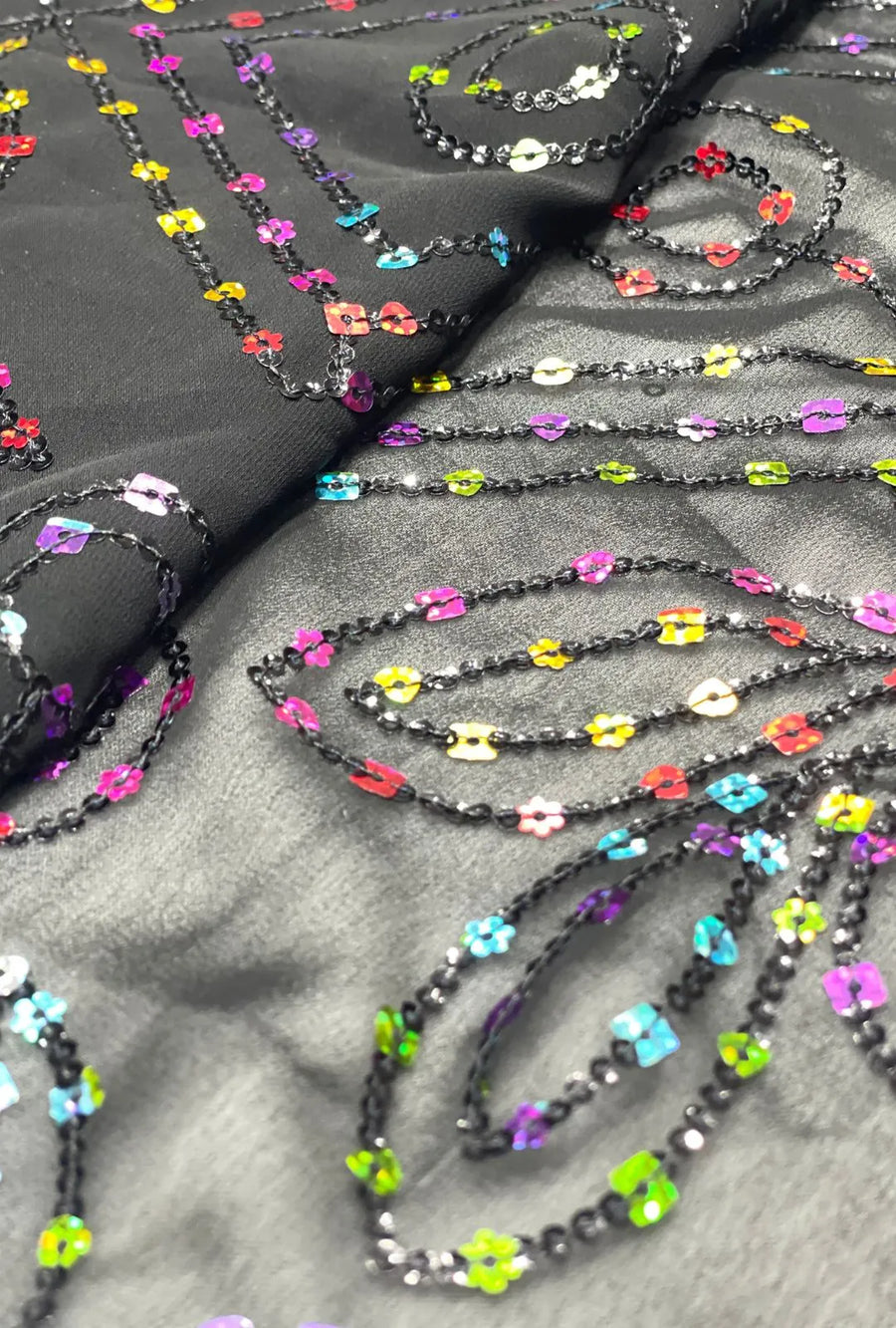 Stunning Georgette Fabric With Multi Sequence Embroidery Work