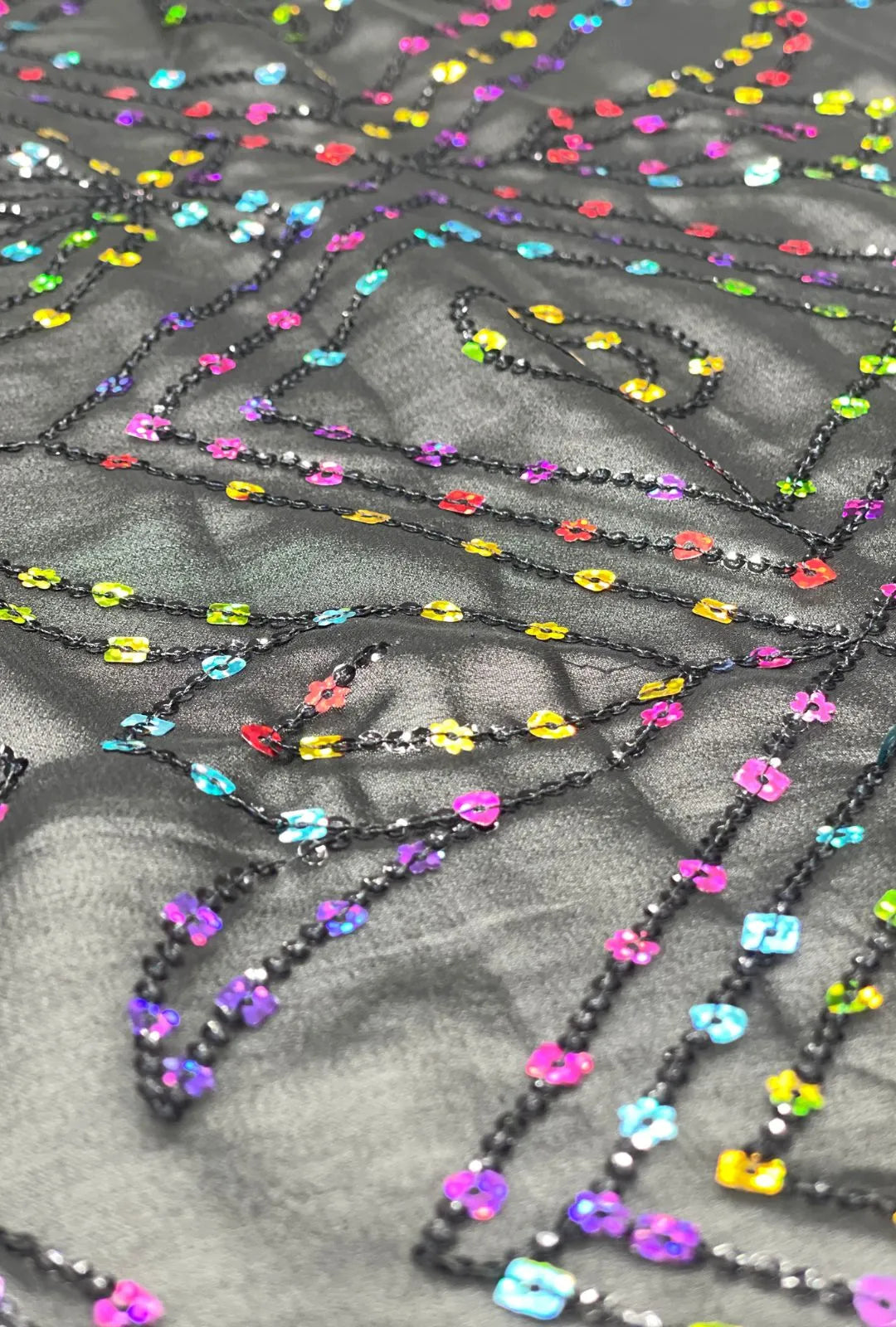 Stunning Georgette Fabric With Multi Sequence Embroidery Work