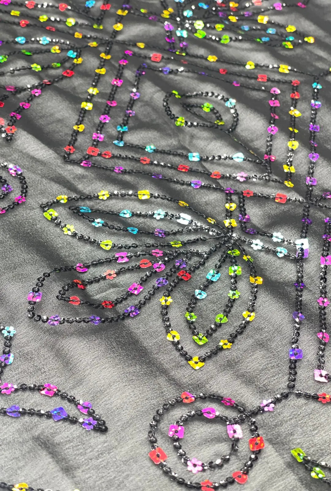 Stunning Georgette Fabric With Multi Sequence Embroidery Work