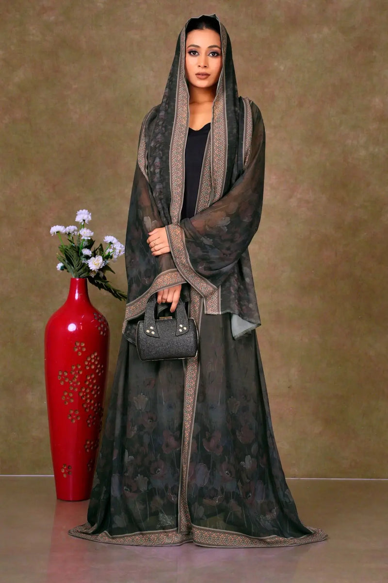 Stylish Floral Printed Shrug with Dupatta Style Drape GAJIWALA EXPORT