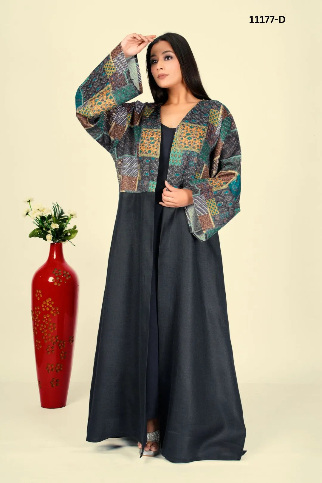 Stylish Linen Crochet Shrug in Abstract Harmony