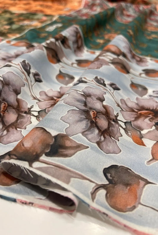 Stylish Snow Cotton Fabric with Designer Digital Prints