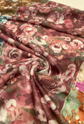 Sublime Berry Floral Printed London Cotton Luxury Gown Fabric