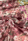 Sublime Berry Floral Printed London Cotton Luxury Gown Fabric