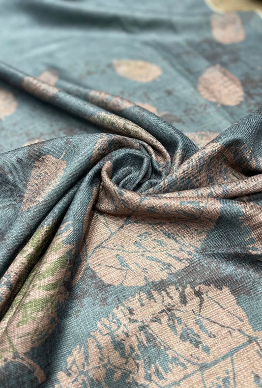 Superb Leaf Silhouette Linen Premium Apparel Material Yardage
