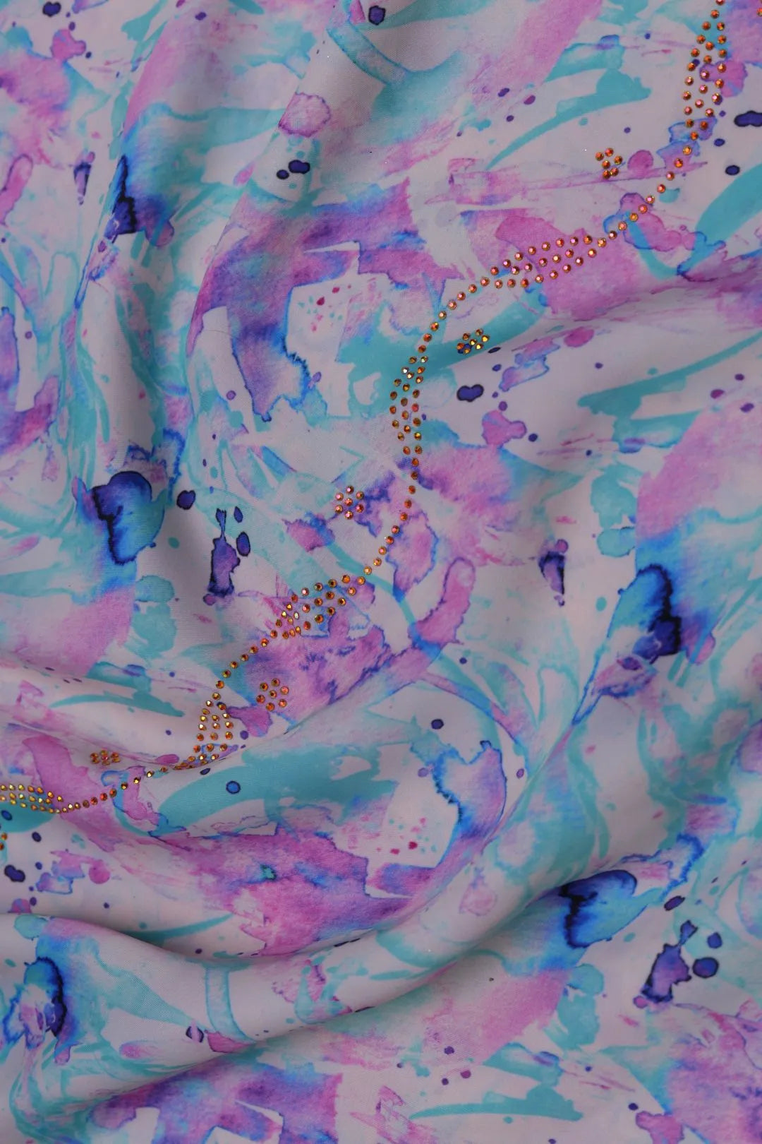 Swarovski Crystal Embellished Silk Fabric