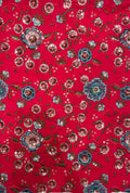 Vibrant Red Embroidered Cotton Fabric With Sequence Work