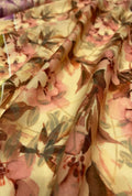 Watercolor Botanical Patterned London Cotton Kaftan Fabric