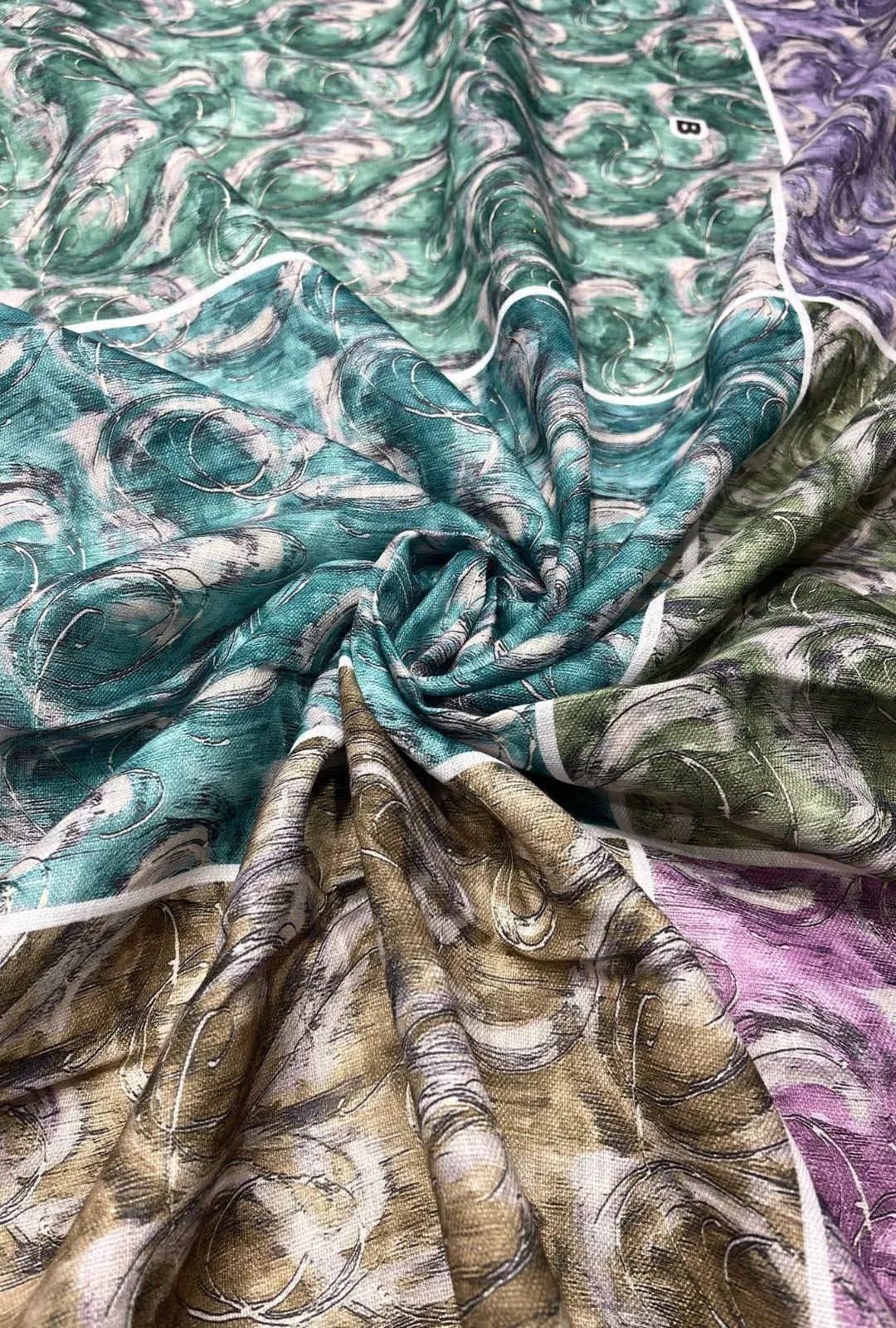 Whimsical Vortex Patterned Linen Elite Fashion Fabric Yardage
