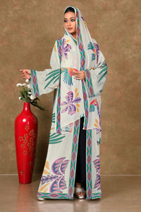 Chiffon Shrug Set with Tribal Motif Print and Diamond Trim GAJIWALA EXPORT