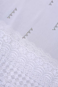 Stonework White Stole For Abaya