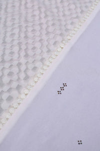 White Lining Stonework Stole For Abaya