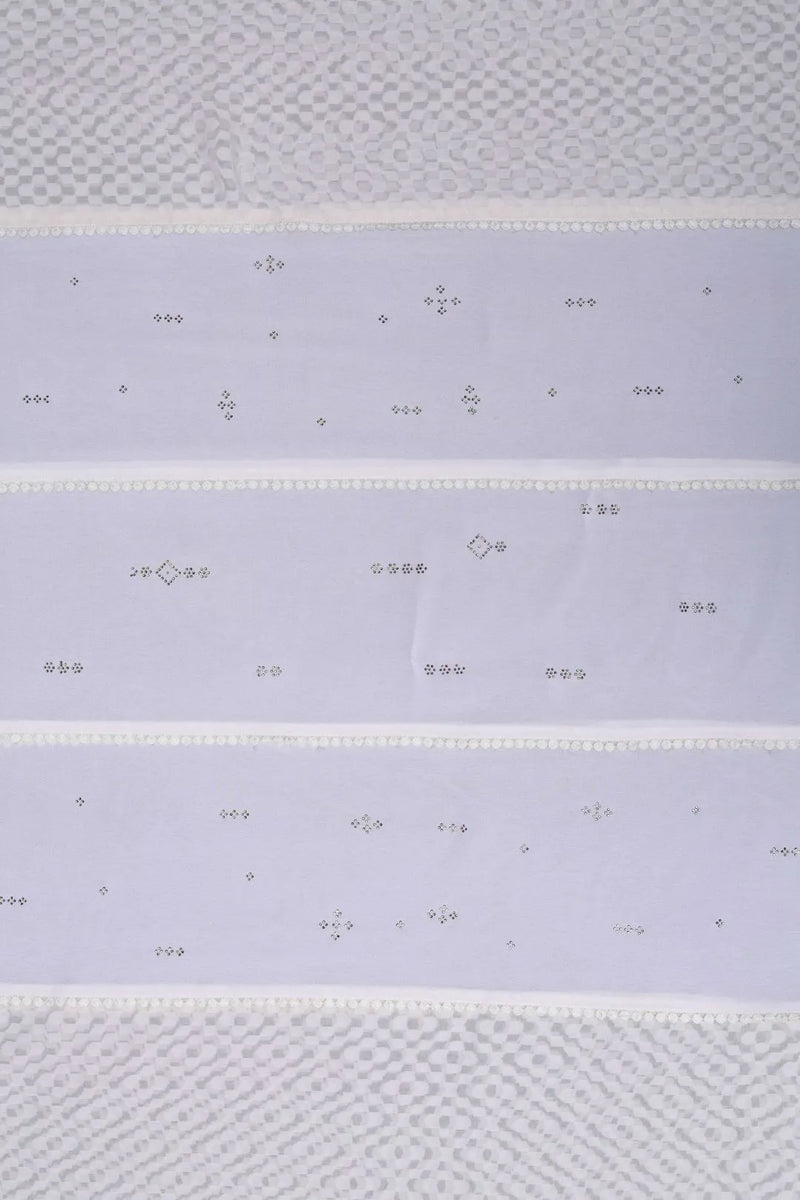 White Lining Stonework Stole For Abaya