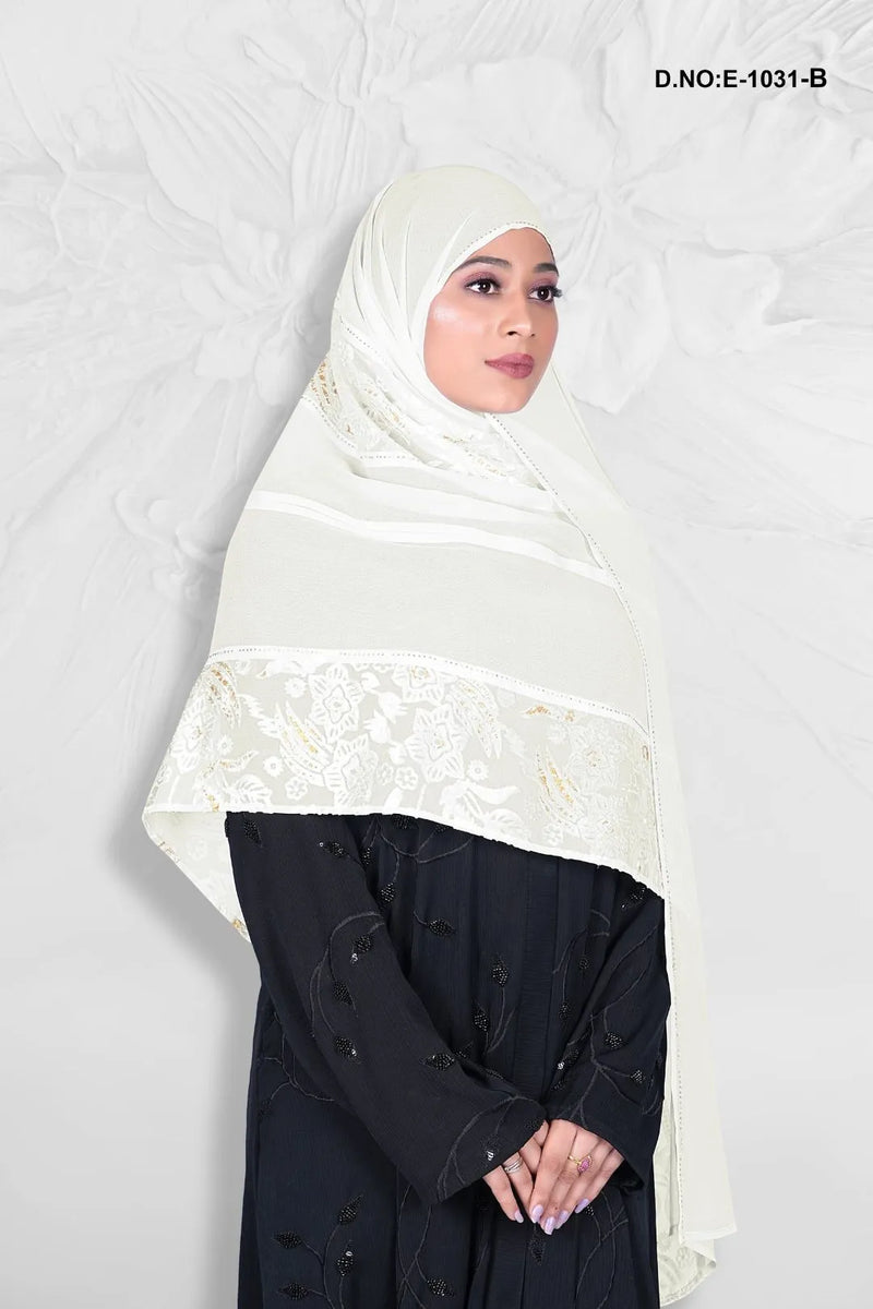 White Premium Ready To Wear Diamond Work Dupatta