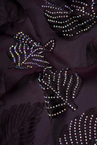 Wine Cotton Stone Work Fabric Gajiwala Export