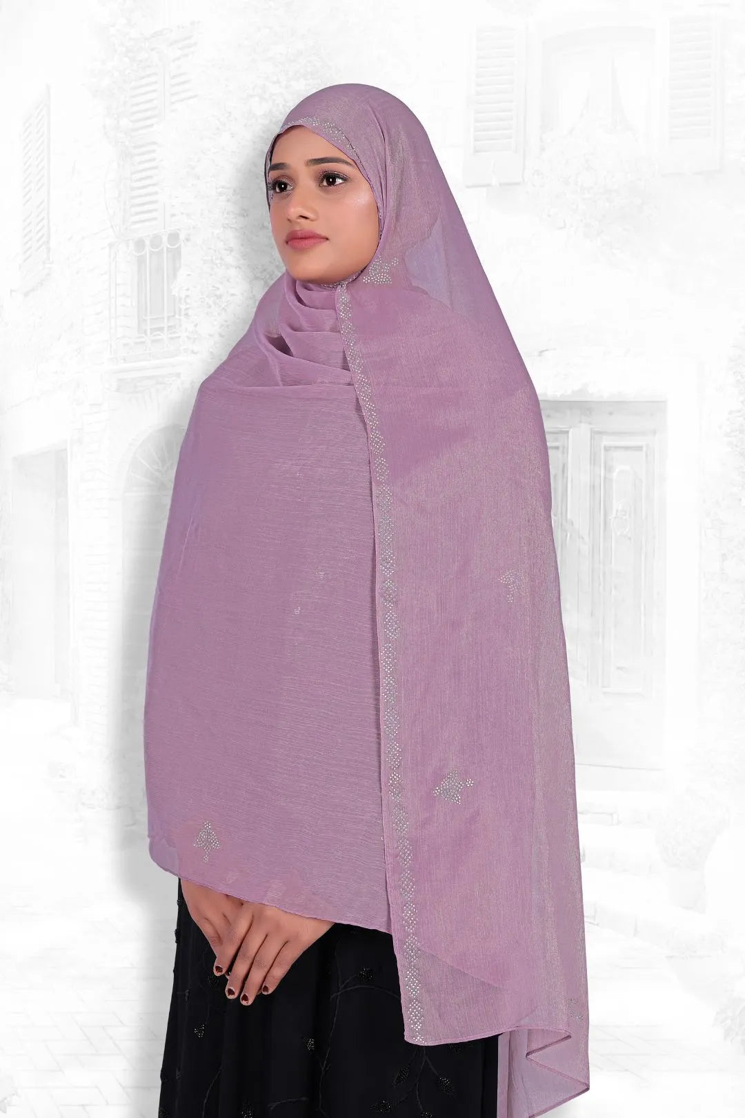 Wine Designer Soft Stonework Dupatta For Women